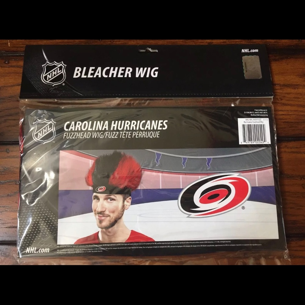 NHL Carolina Hurricanes Hockey Adult Wig Hat NEW